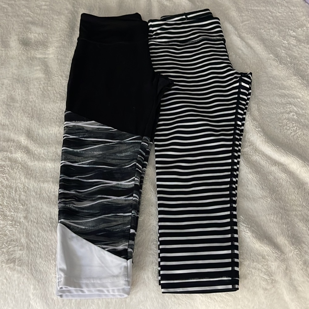 Black and white leggings.  Tommy Hilfiger size SP. New balance size S.